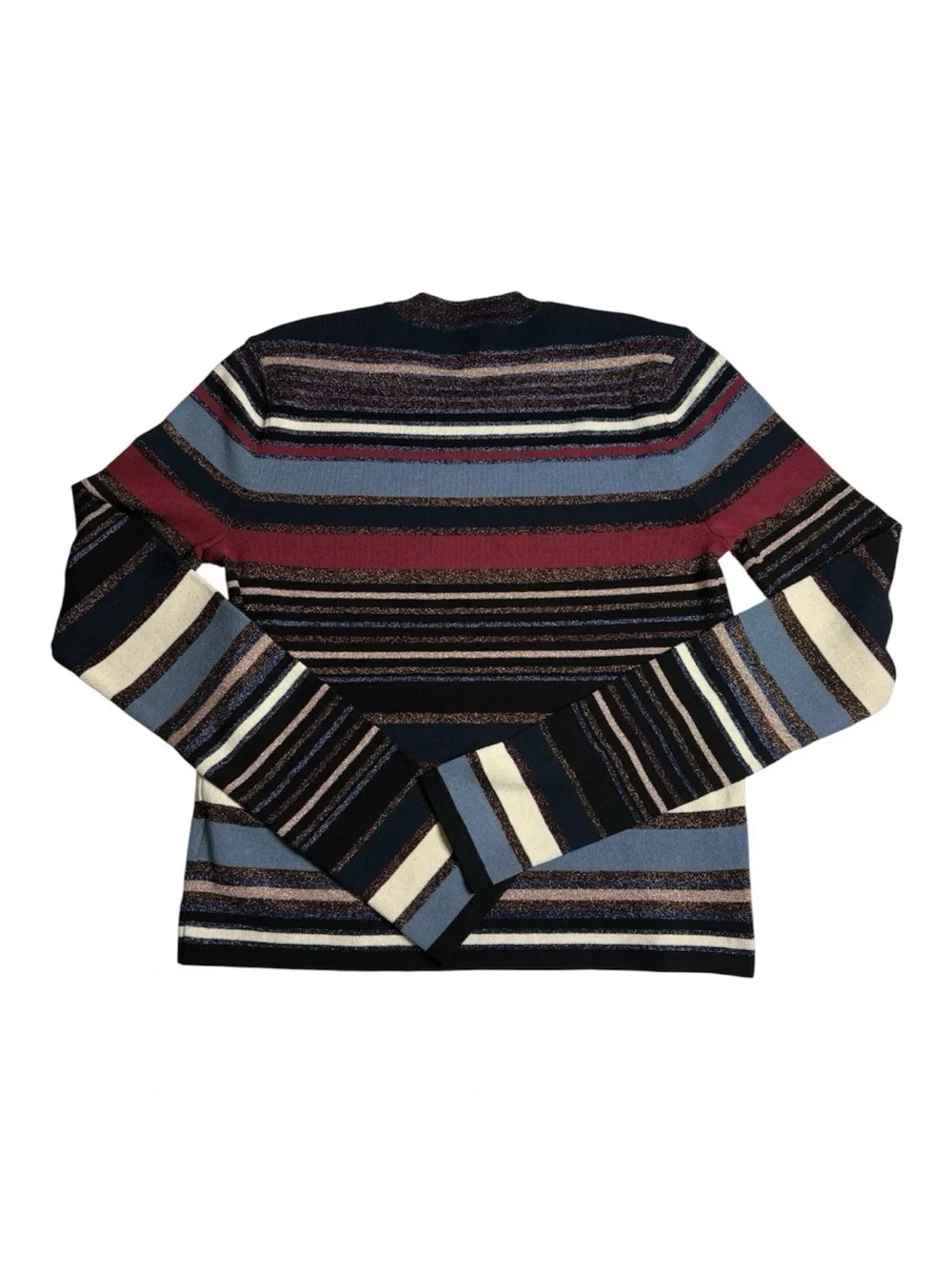 Veronica Beard Palmas Multicolored Metallic Striped Sweater Sz Small Cropped EUC